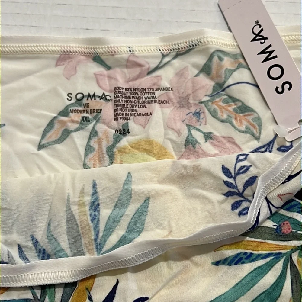 Soma Lemon Squeeze Mini Ivory Vanishing Edge Micro Modern Brief Size XXL NEW